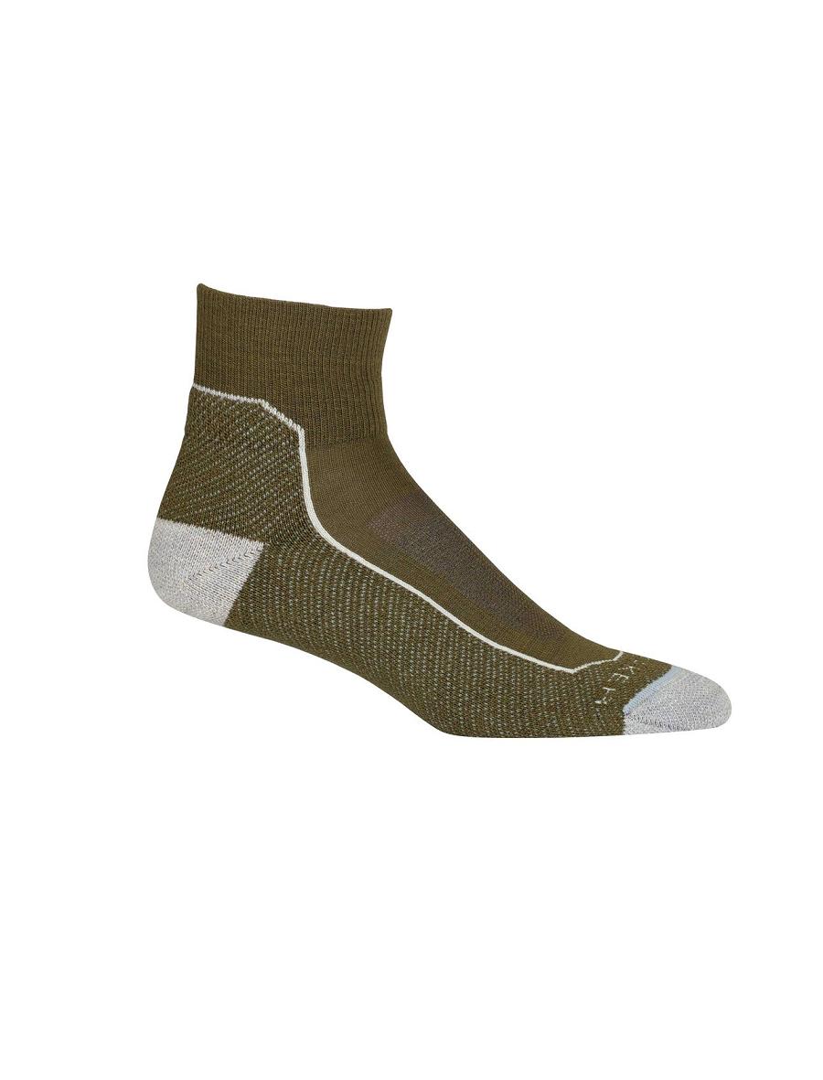 Loden / Blizzard Heather Women's Icebreaker Merino Hike+ Light Mini Socks | USA 1446MQZA